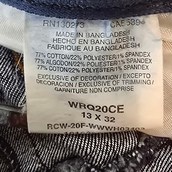 Wrangler Q-Baby Medium Wash Whiskering Women's Bootcut Jeans 13 x 32 - Picture 6 of 6